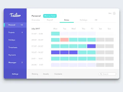 Staff Management App Dashboard design flat minimal sketch staff ui ux