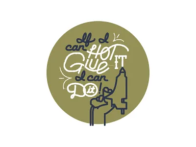 Hot Glue art craft glue gold handlettered hot monoline print script wall