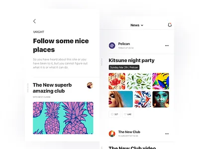 Unight — your events guide animation app application branding interaction interactive ios mobile motion night party sanfrancisco