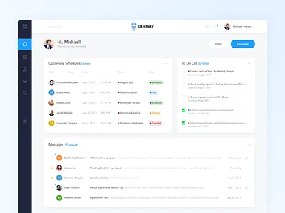 Dashboard Overview for Tattoo Artist Service artist blue dashboard management overview service tattoo ui ux