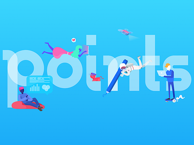 Points banner community design illustration points