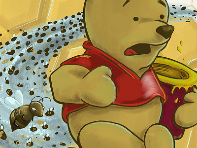Bears love hunny and I'm a pooh bear adobe sketch bee digital art disney hunny illustration ipad pro planet pulp pooh bear winnie the pooh