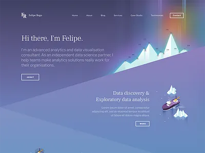 Data Science Website boat cargo chart container data data science graph ice iceberg sea ship webdesign