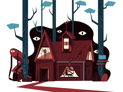 Spooks from Books creepy eye flat forest ghost illustration lost monster scary spooky