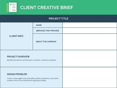 Creative Brief Chart brief chart clients layout