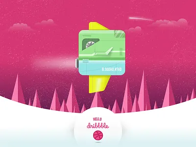 Hello dribbble! debut hello spaceship