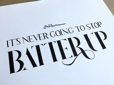Batter Up handlettering music typography