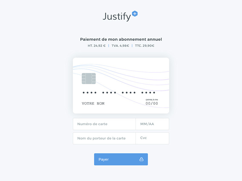 Example of Justify - Paiement