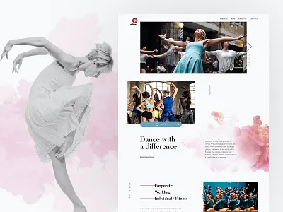 Dans Studio academy clean corporate dance modern studio ui website