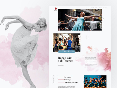 Dans Studio academy clean corporate dance modern studio ui website