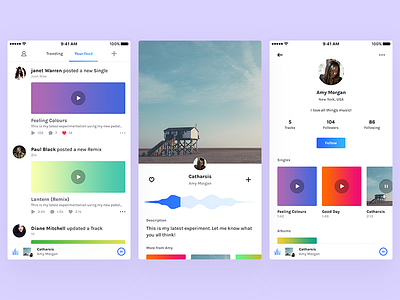 Music App - Light Version app audio clean freelance ios mobile music simple ui ux