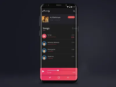Music App animation clean design event graphics live minimal music new spotify