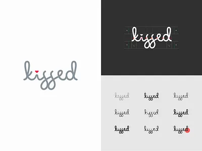 Kissed brand construction custom fashion girl hearth logo love makeup typography unique