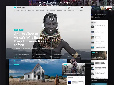 USA Today Travel book design interface material news photo slide travel usa web