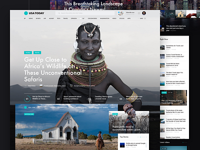 USA Today Travel book design interface material news photo slide travel usa web