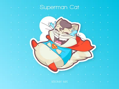Superman Laughs cat comics dc comics laugh laughs sticker superhero superman