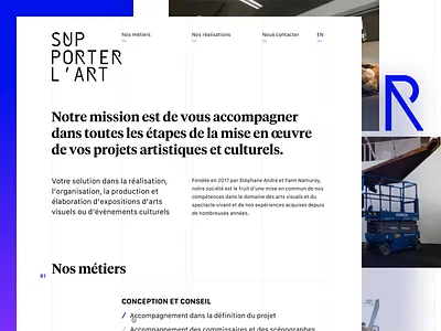 👩🏽‍🎨🇫🇷 Supporter l'Art 👨🏿‍🎨🌍 art landing page minimalist