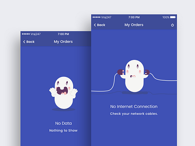 No Internet Connection & No Data android cable data internet ios lllustration material ui ux vector vraj247 web