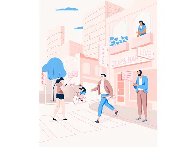 City life app character city illustration men people web women