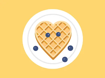 National Waffle Day blueberries face illustration vector waffle waffles