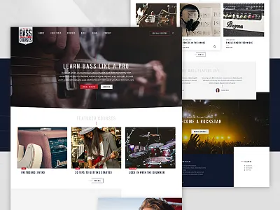 Online Bass Dribbbbble bass clean line music web