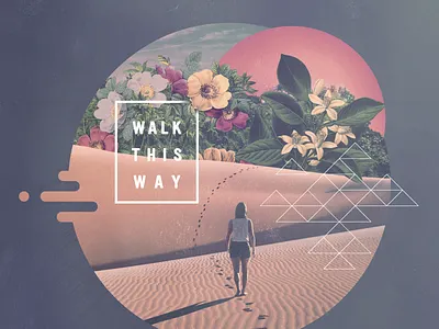 Walk This Way 80s art desert footprints hawaiian modern peach series sermon summer sun textures