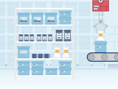 Business Shipping Center business coffee design ecommerce illustration shipping truck vector