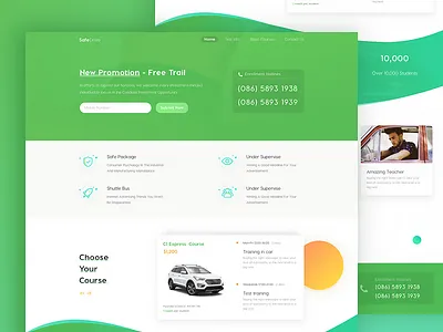 Driving School-Official Website car driving homepage school web