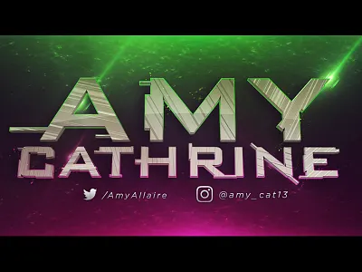 Amy Cathrine - Twitch Channel Brand 3d green neon photoshop pink twitch