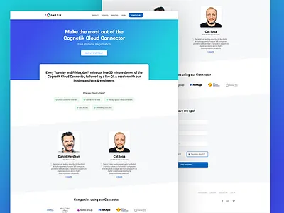 Cognetik - Landingpage for webinar cognetik design homepage landing page ui user interface ux webinar website