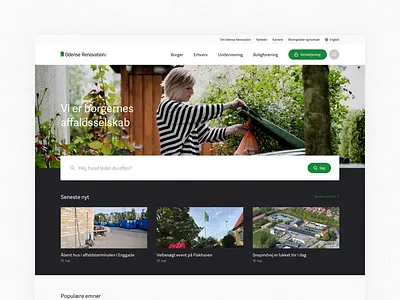 Art Direction for Odense Renovation banner garbage news recycle search waste