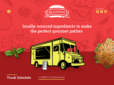 Food truck Landing Page Design burgers food food truck landing page truck visual design web