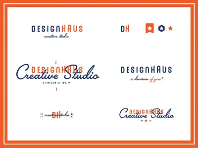 Designhaus Rebrand Exploration branding creative agency designhaus modern retro sans serif script star studio type lockup
