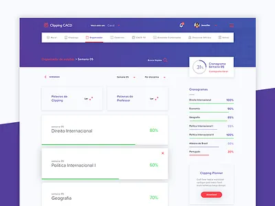 Clipping CACD Platform dashboard design development education interface layout learning ui user ux webdesign website