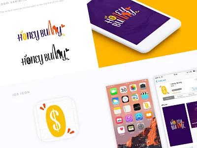 Honey Bunny App Branding app store product branding application icon brand identity designer bunny logo finance app logo honey logo ios logo design logo design money rabbit logo