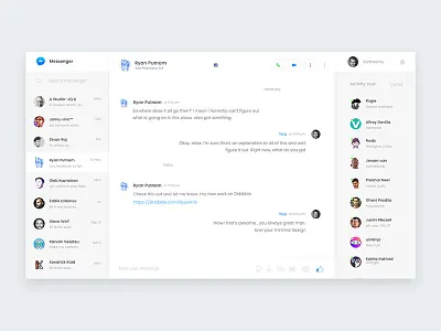 Messenger Redesign concept chat clean designer facebook interface messaging messenger minimal redesign ui ux zihad
