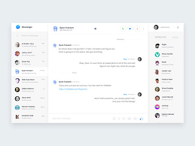 Messenger Redesign concept chat clean designer facebook interface messaging messenger minimal redesign ui ux zihad