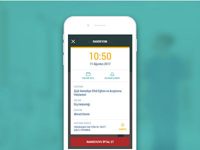Medrics - Hospital Appointment Card app appointment book card date design health healthcare hospital mobile ui