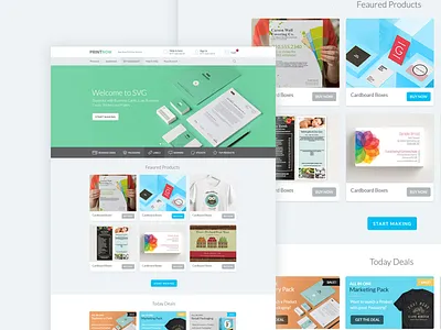 Printing Website business card clothes design printing product shop slider stationary web