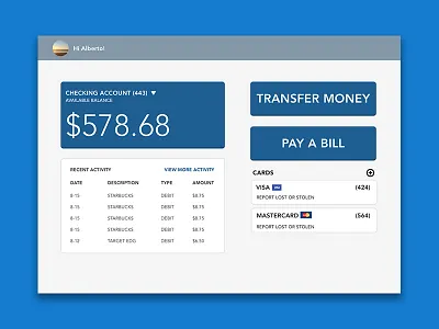 Banking UI Challenge bank banking online ui web design