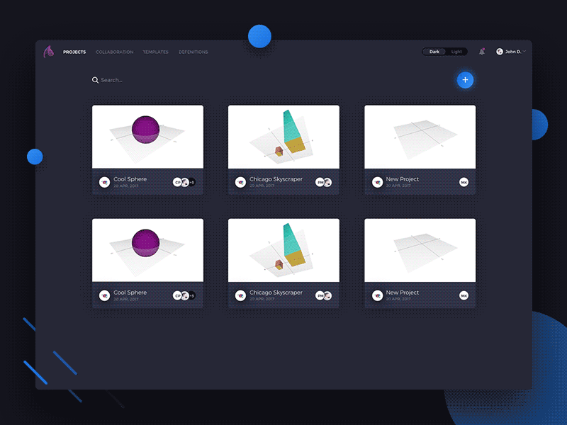 Web platform for architects activity architecture blue collaboration dark dashboard material platform portal saas user experience user interface