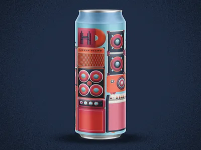 Collective Arts Beer Can amps beer beer label cigarette geometric illustration music rock smoke texture