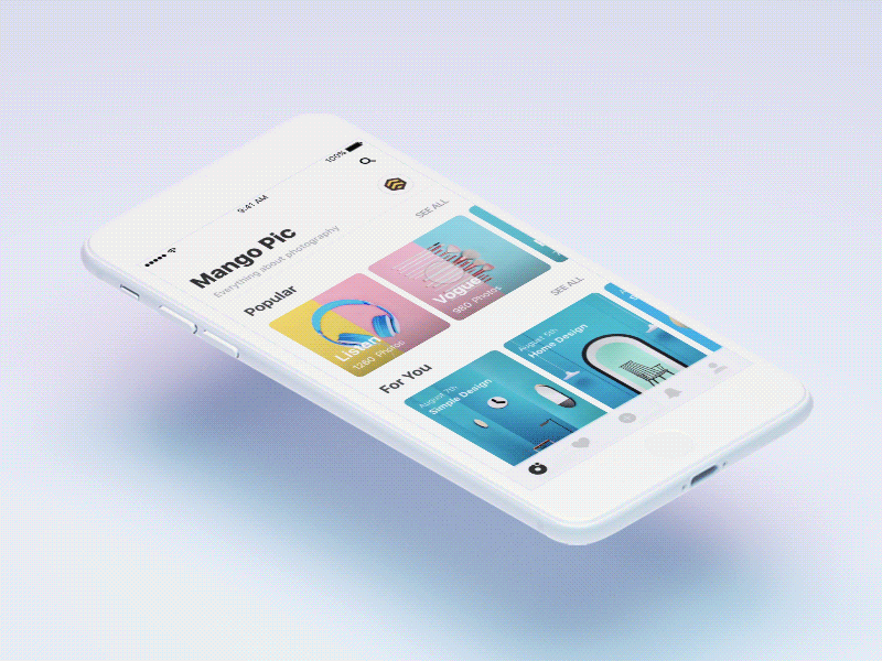Animation Demonstration app application community experience ios11 minimalism new style ui user ux