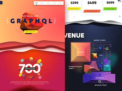 GraphQL Design Exploration 3d clean colourful exploration futuristic gradients graphql shadows sketch typography