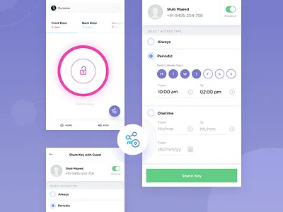 Home Security App 2.0 access app contact home iot key lock security share smart ui ux