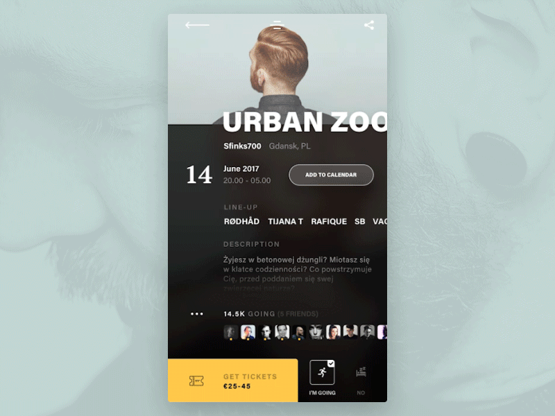 Events app - tickets & payment animation 10clouds animation artist cart event fluent kohutpiotr mobile music payment ticket ui