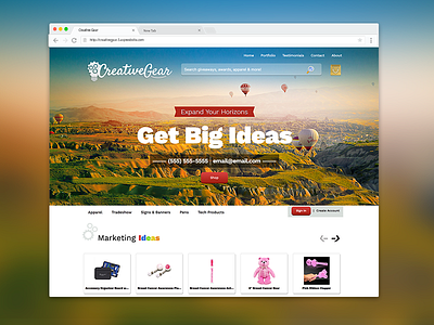 Creative Gear Website cms color copywriting css3 esp websites front end development html5 promotional products responsive user experience web design