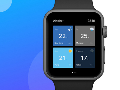 Daily UI - Weather for Apple Watch apple clear dailyui ios minimal progress rain sunny ui watch weather