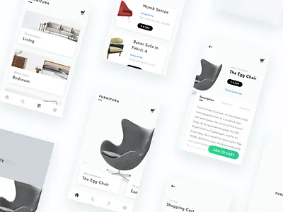 Furnitura android app black clean furniture ios minimal minimalism minimalist mobile white
