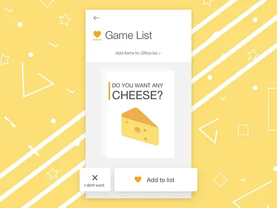 Game List Yes/No UI aesthetic cart gold kouroupakis list michail minimal notes share shopping todo white